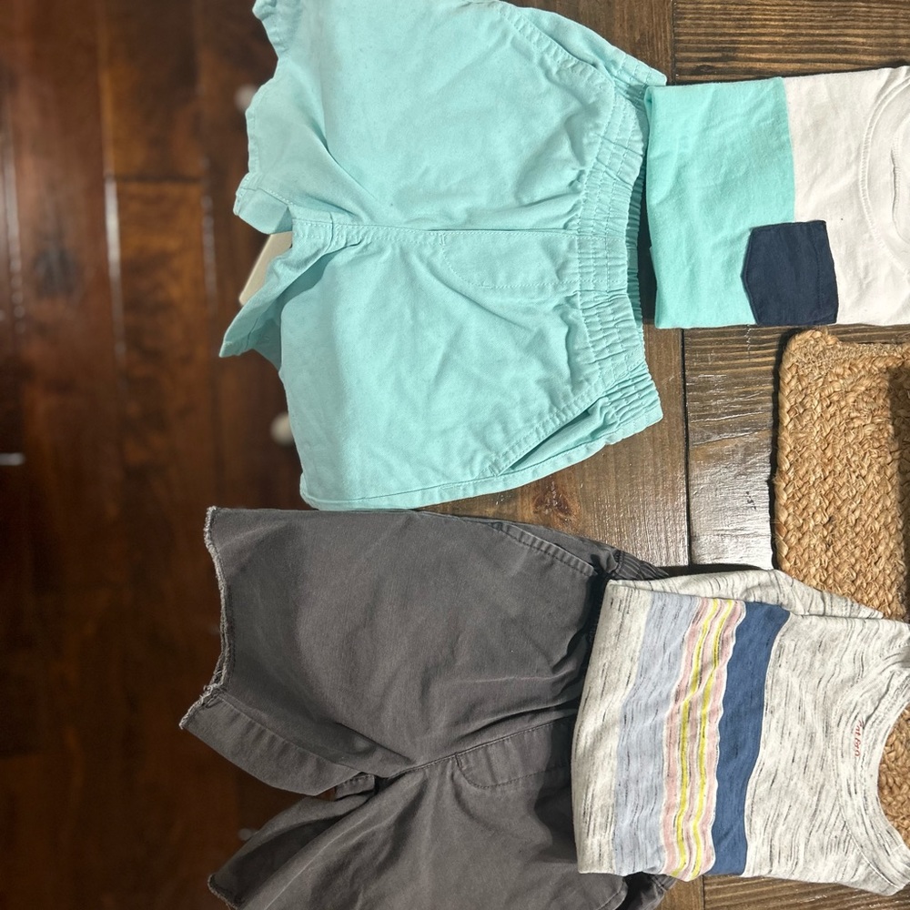 Lot of 2 short sleeve shirts and 2 shorts